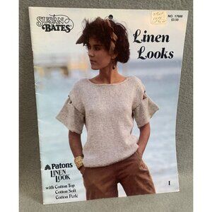 Vintage Susan Bates Patons Linen Look Knit Patterns Book No. 1768 Cotton Top & P